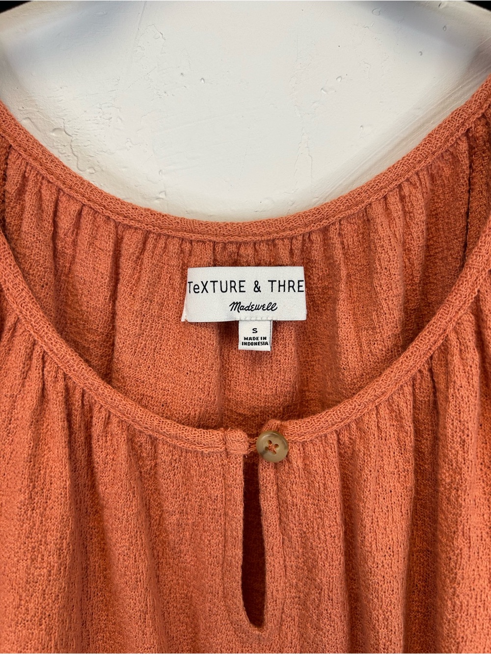 Madewell Rust Textured Short Sleeve Peasant Top Size S Boho Classic Casual - Picture 3 of 8